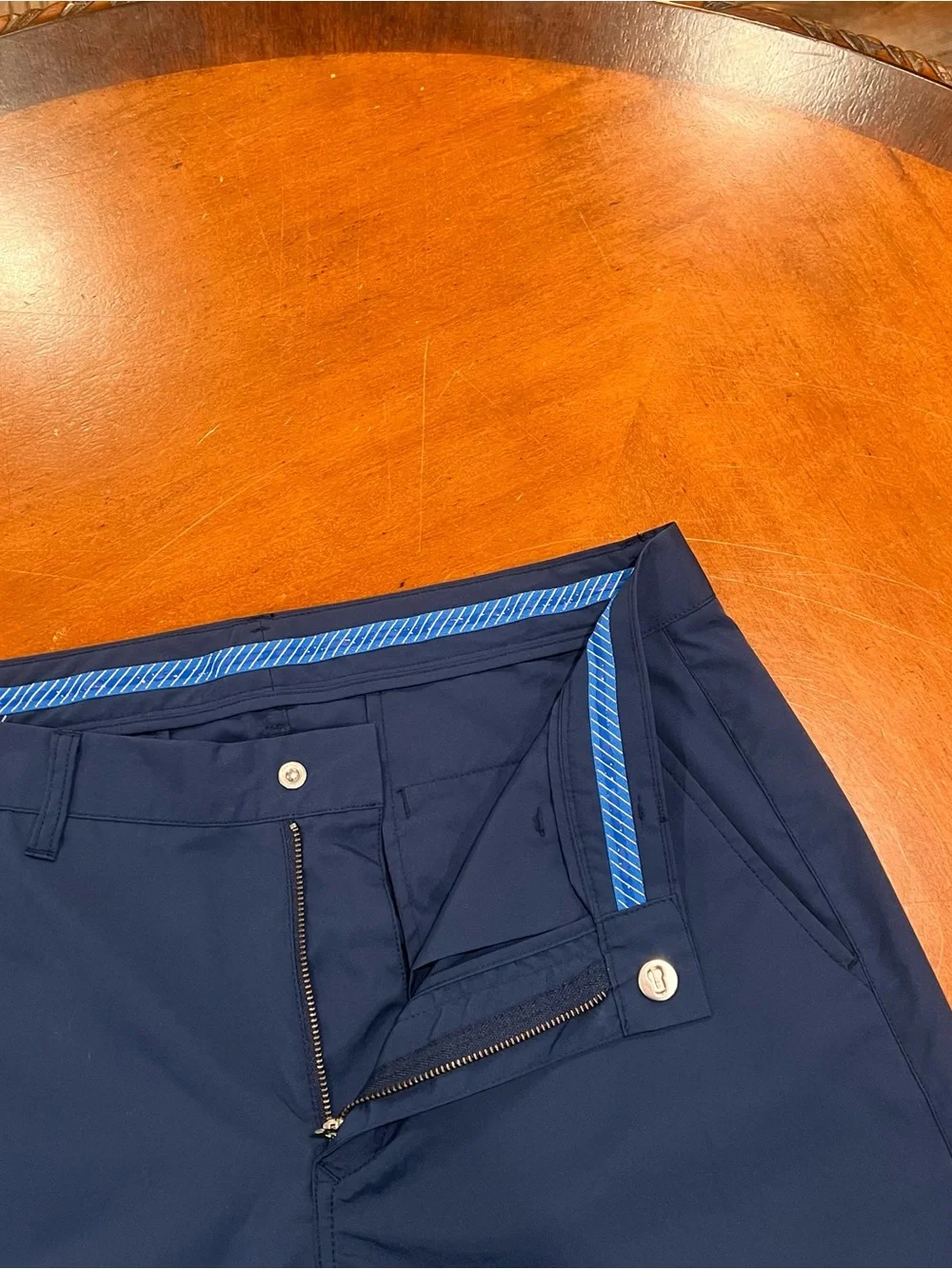 NEW $129 Bonobos Tailored Fit Golf Pants Navy 33x34 Lightweight Flat Front Taper